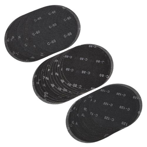 HUAALIUCHE 17-Inch Floor Sanding Screen Discs (30-Pack Variety Kit) | 10x 60 Grit, 10x 80 Grit, 10x 120 Grit | Heavy-Duty Silicon Carbide Mesh for Wood, Concrete, Reusable Buffer Pads