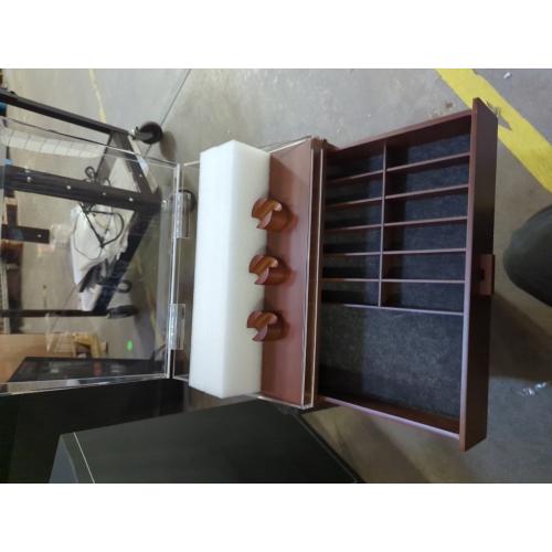 Premium Pocket Knife Display Case for 30 Knives - Large Wooden Knife Organizer, Storage & Holder with Unique Pillars, 1 Drawers - Knife Collection Box - Handcrafted Valentine's Day Gift for Men