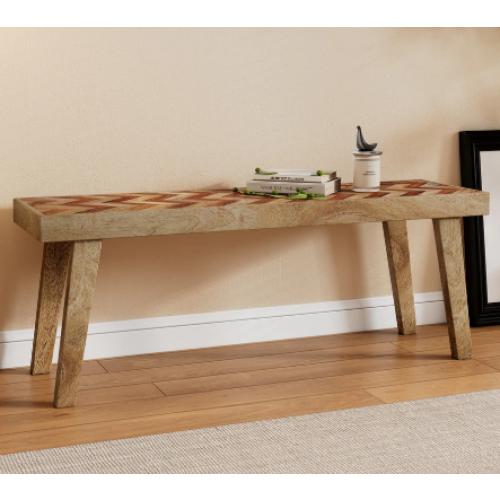 Fircrest Indoor Mango Wood Handcrafted Bench