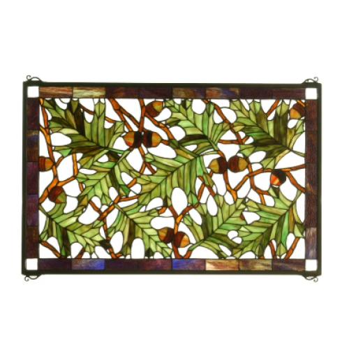 Meyda Tiffany 66276 Acorn & Oak Leaf Stained Glass Window