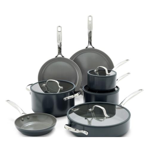 Green Pan ERAS Hard Anodized 11pc Set Dark Gray
