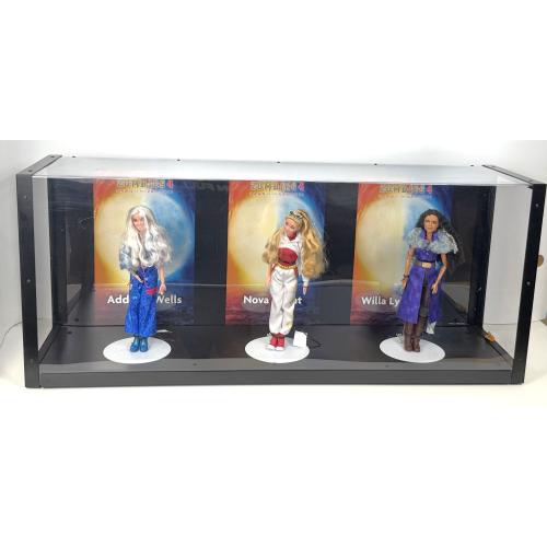 Zombies 4 dolls Addison ,nova and willa with display case
