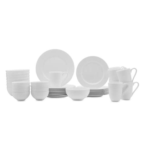 MikasaTate 40 Pc. Dinnerware Set, Service for 8 White