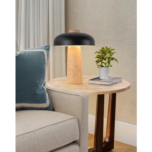 Modern 2-Light Black Mushroom Table Lamp