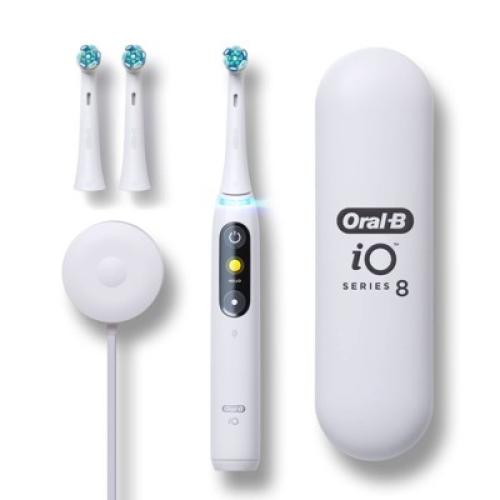 Oral-B iO Series 8 Electric Toothbrush with Replacement Brush Heads - Alabaster White - 3ct