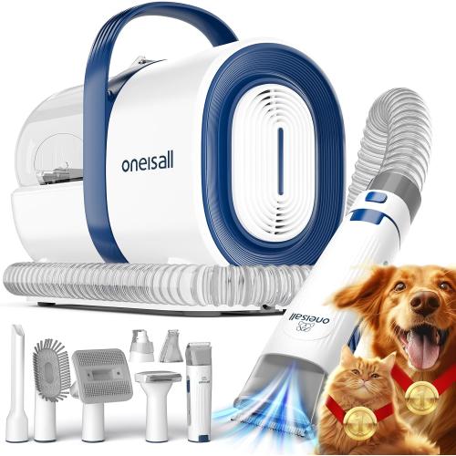 oneisall Dog Grooming Vacuum,7 in 1 Grooming kit Tools with Low Noise