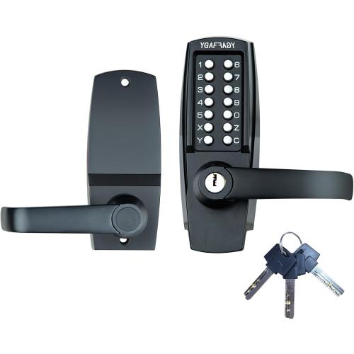 Mechanical keyless Lock Optional 2-3/8 or 2-3/4 Deadlatch, Matte Black
