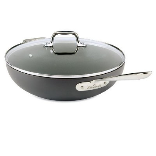 All-Clad 12 Nonstick Chef's Pan with Lid, HA1 Hard Anodized Cookware, Black