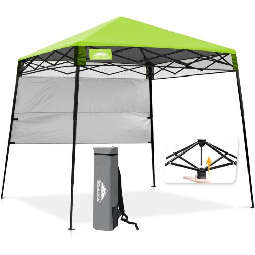 EAGLE PEAK 8x8 Pop Up Canopy Tent, Compact Backpack Canopy, Green