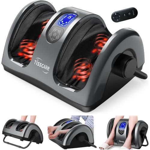 TISSCARE Shiatsu Foot Massager with Heat, FSA Eligible HSA Foot Massager for Plantar Fasciitis, Neuropathy, Circulation and Pain Relief, Massage Feet at Home/Office, Gift for Men and Women