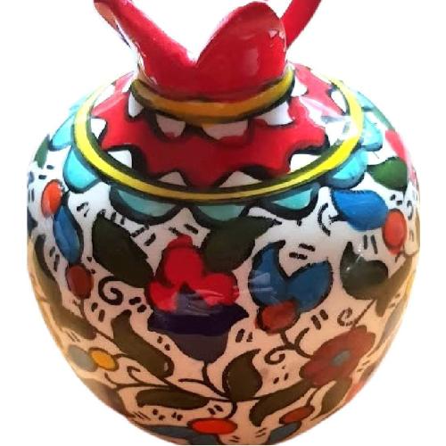 Pomegranate Armenian Ceramic Vase for Flowers Red Decor Israel Ceramic Jewish Home Blessing. Judaica Gifts for tthe Home.