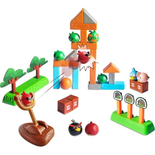 ROLOSO Angry Birds Toys Playsets Build N’ Launch Construction Brick Assembly Building Blocks Sets Pig City Strike 2 Takedown Space Planet Game Catapult Slingshot Gift Box