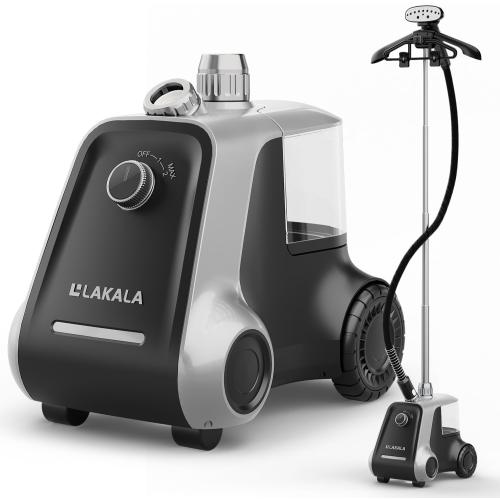 LAKALA Garment Steamer for Clothes, 30-Second Instant Heat-Up, 2.5L Water Tanks, with Pant Clips & Dual Hanger, Powerful Handheld, 4-Stage Adjustable Height, Standing Floor Steamer Wrinkle Remover