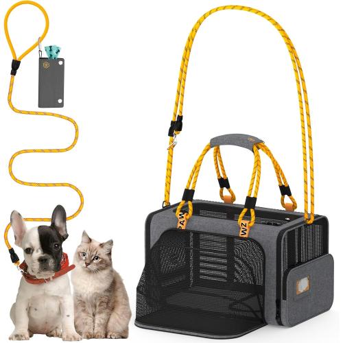 PAWZIDEA Expandable Pet Carrier for Small Cats & Dogs, TSA Airline Approved