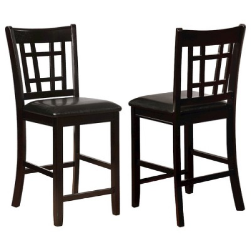 Coaster,Lavon Wood Counter Chair Black and Espresso (Set of 2)