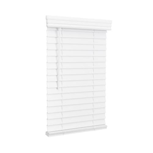 Lotus & Windoware Cordless 2 Faux Wood Room Darkening Horizontal Blind, 34 W x 60 L, Bright White, Embossed
