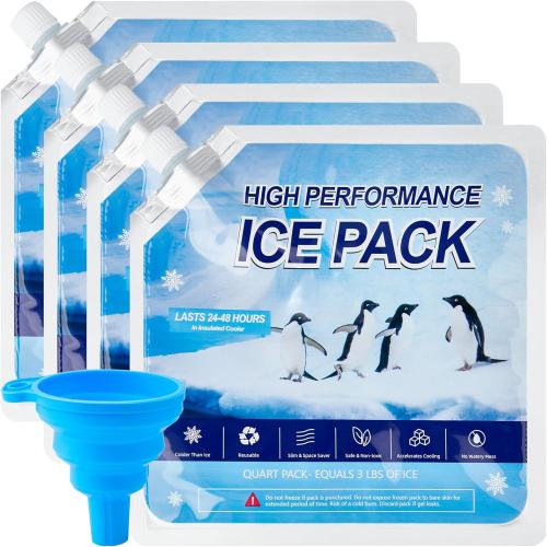 Reusable Ice Packs for Cooler, Freezer Ice Packs for Lunch Boxes, Cooler Ice Packs for Camping Gear, Fishing