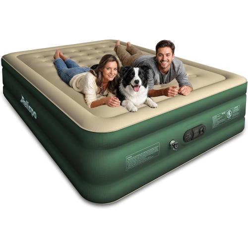 Air Mattress Queen with Built in Pump, Full-Wrap Pongee Fabric