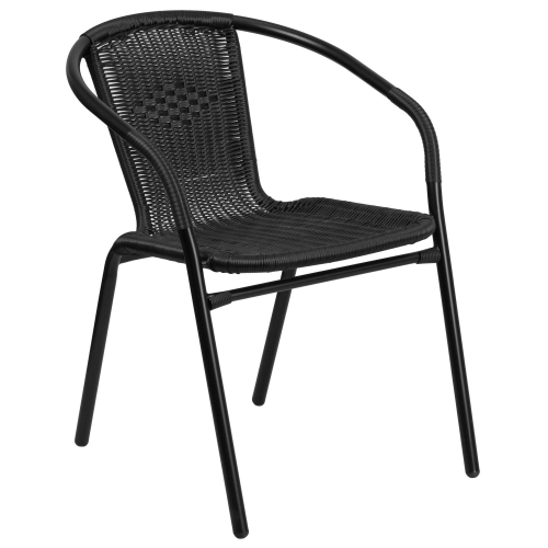 2pk Flash Furniture Black Aluminum Frame Stackable Chair