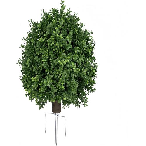 Boxwood Topiary Bush -Artificial Topiary for Outdoors-Evergreen Plants Topiary Ball Tree UV-Resistant Faux Greenery Pot Fillers 1-Pack for Outdoor Front Porch Garden Yard Balcony Decor