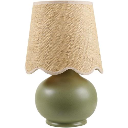 Stella Diminuta Olive/Wheat Cottage 13.8 in. Indoor Accent Table Lamp