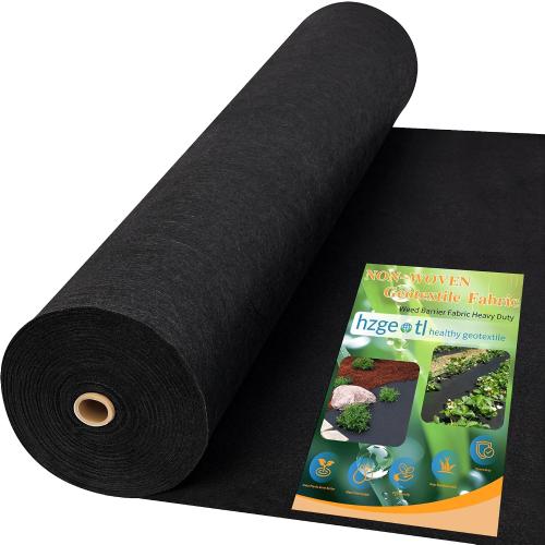 Premium Heavy Duty Weed Barrier Landscape Fabric for Outdoor Gardens, Non Woven Weed Blocker Fabric - Garden Landscaping Fabric Roll - Weed Control Fabric in Rolls(6OZ 3x100ft,Non Woven)
