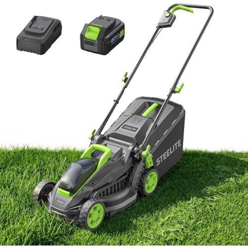 STEELITE 20V 13-Inch Cordless Electric Lawn Mower