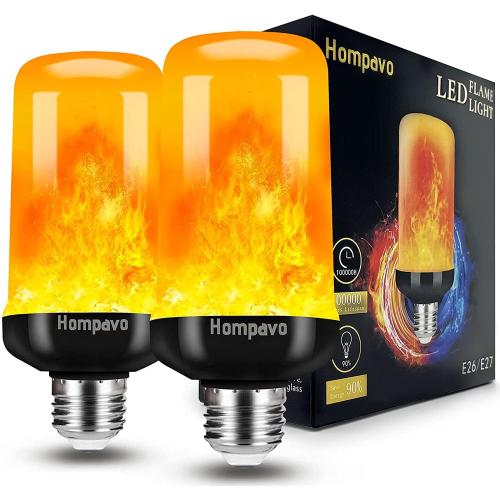 Hompavo 【Upgraded】 Flame Light Bulbs for Home Decor with Upside Down Effect