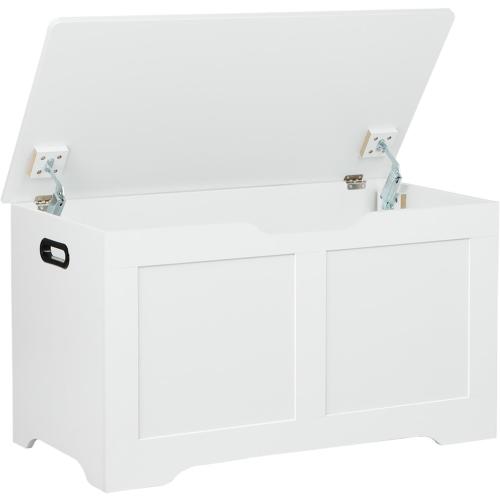 31.5 Storage Chest with 2 Safety Hinges, Wooden Storage Trunk