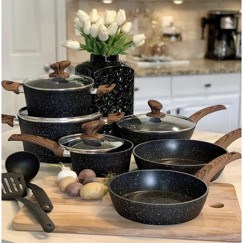 Kitchen Academy Pots and Pans Set Non Stick, Induction Cookware