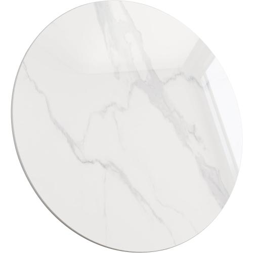 ZL ZELing Round Sintered Stone Table Top 23.6,Replacement Table Top for Indoor & Outdoor - Heat/Scratch Resistant Waterproof Ceramic DIY Desktop,Patio/Balcony/Bistro/Café & Dining Room (White)