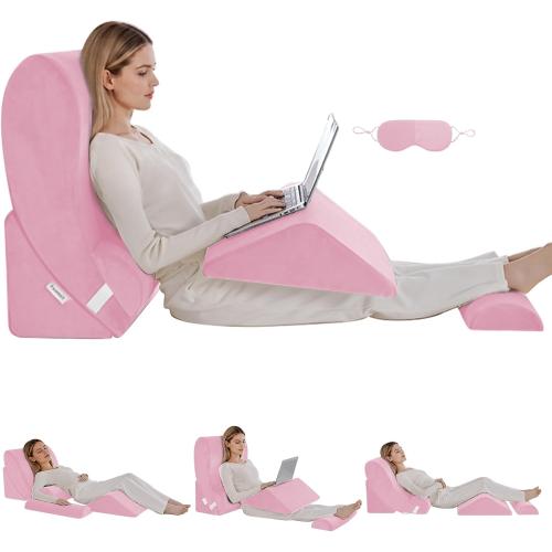 Wedge Pillow Set for After Surgery,Pink,5PCS-23.2
