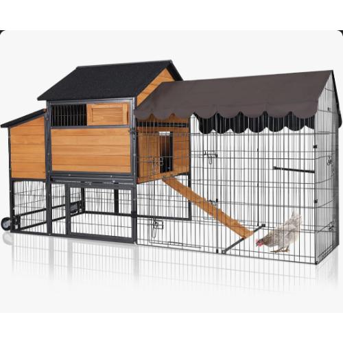 Ultimate Chicken Coop With Wheels - Spacious 85 Metal Frame Chicken House 2 BOXES