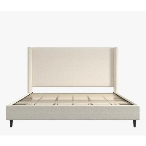 Ana King Upholstered Wingback Bed Ivory Boucle (2 BOXES)