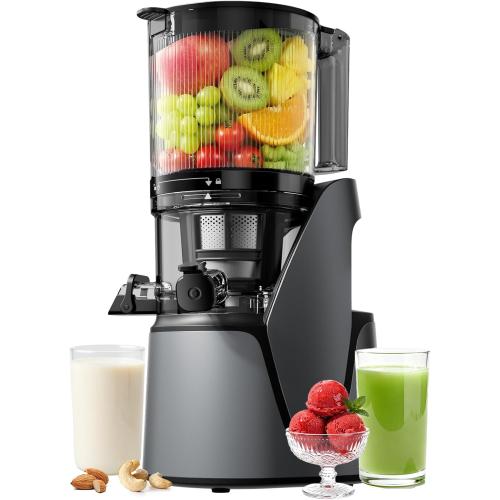 EanOruus Juicer Machines, 3-in-1 Cold Press Juicer, Premium Gray
