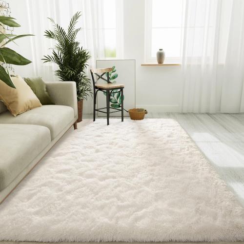 Area Rugs Fluffy Living Room Carpets Cream